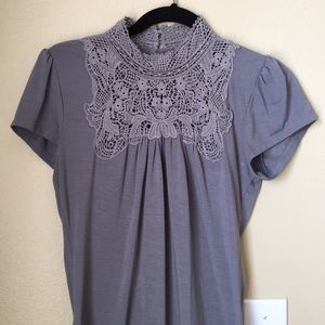Lace neck top